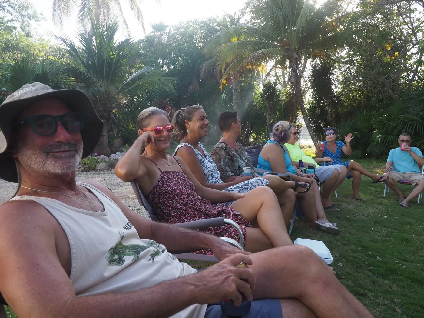 Friends gathering outside in Consejo